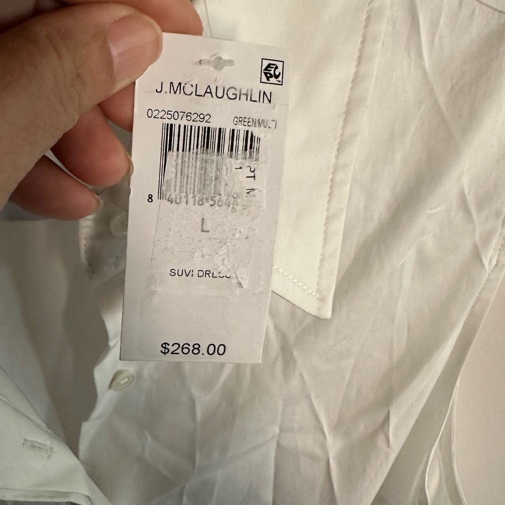 J. McLaughlin White and Green Tropical Dress - Picture 3 of 5